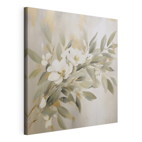 Canvas Schilderijen Schilderij van bloemen en bladeren (Artikelnummer: s49394) Canvas Schilderijen Canvas Schilderijen Schilderij van bloemen en bladeren (Artikelnummer: s49394)
