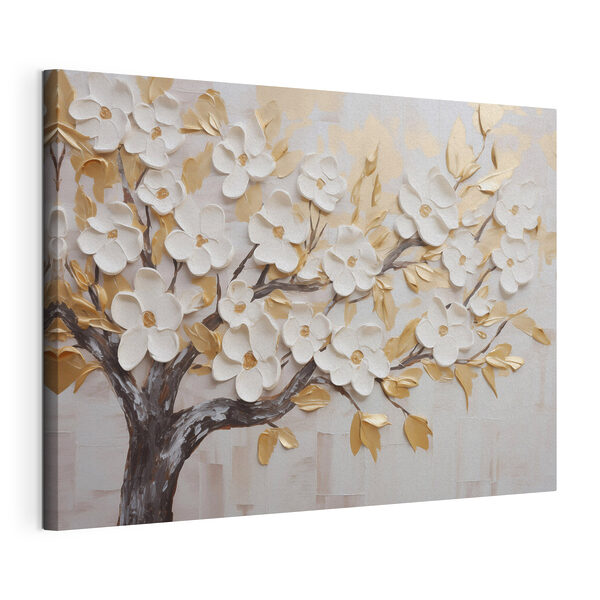 Canvas Schilderijen Canvas Schilderijen Verfijnde bloemen in een rustgevende kleurenpalet (Artikelnummer: s49408)