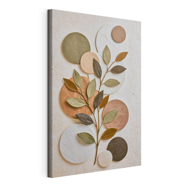 Canvas Schilderijen Plant met bladeren en cirkels (Artikelnummer: s49410) Canvas Schilderijen Canvas Schilderijen Plant met bladeren en cirkels (Artikelnummer: s49410)