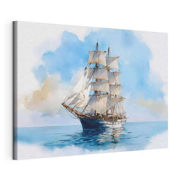 Canvas Schilderijen Aquarel van een schip op de oceaan (Artikelnummer: s49421) Canvas Schilderijen Canvas Schilderijen Aquarel van een schip op de oceaan (Artikelnummer: s49421)