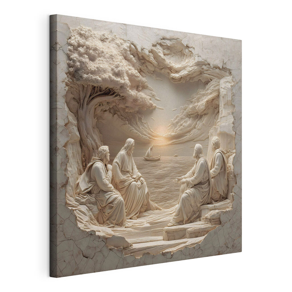 Sculpture of people sitting on a bench