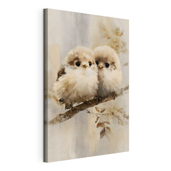 Canvas Schilderijen Canvas Schilderijen Twee vogels op een tak (Artikelnummer: s49425)
