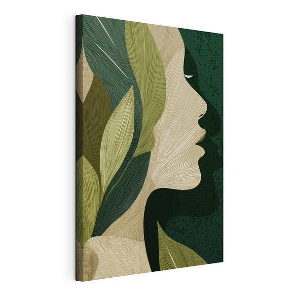 Canvas Schilderijen Het gezicht van een vrouw met bladeren (Artikelnummer: s49431) Canvas Schilderijen Canvas Schilderijen Het gezicht van een vrouw met bladeren (Artikelnummer: s49431)