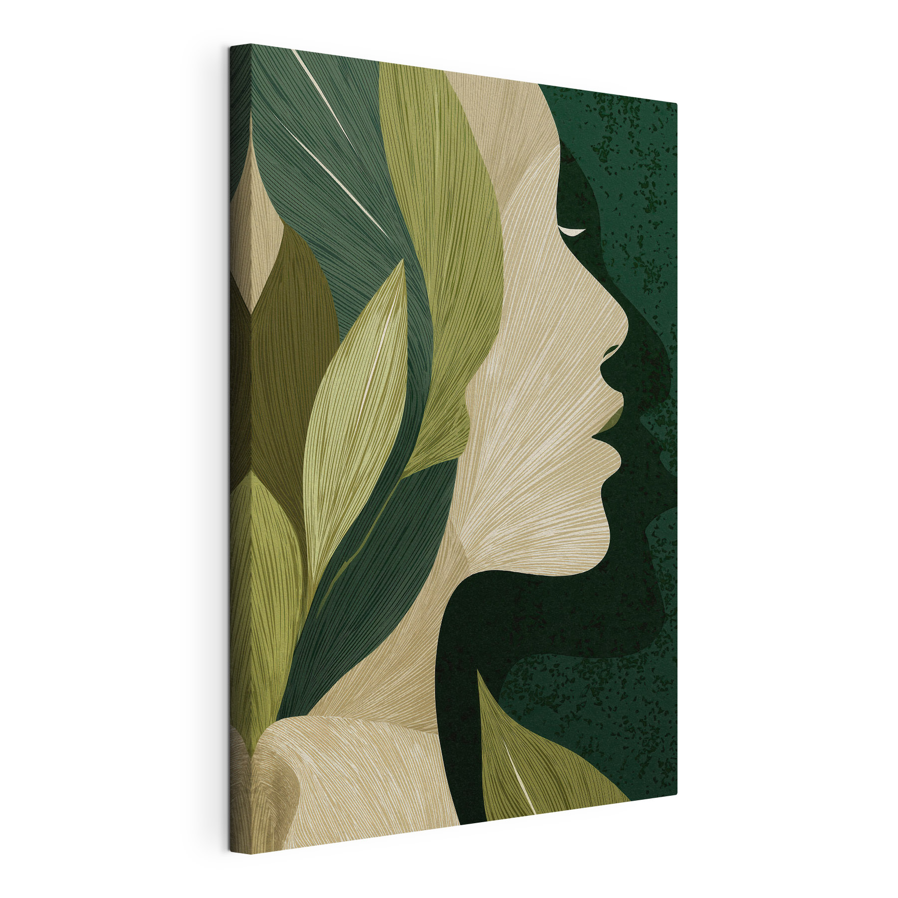 Woman's face with leaves Woman's face with leaves