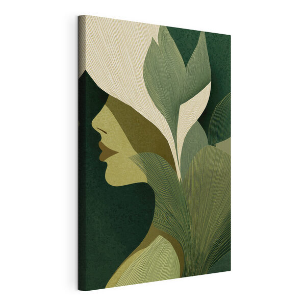 Canvas Schilderijen Het gezicht van een vrouw met bladeren (Artikelnummer: s49432) Canvas Schilderijen Canvas Schilderijen Het gezicht van een vrouw met bladeren (Artikelnummer: s49432)