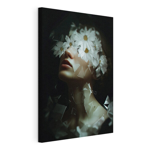 Canvas Schilderijen Vrouw met bloemen op haar gezicht (Artikelnummer: s49454) Canvas Schilderijen Canvas Schilderijen Vrouw met bloemen op haar gezicht (Artikelnummer: s49454)