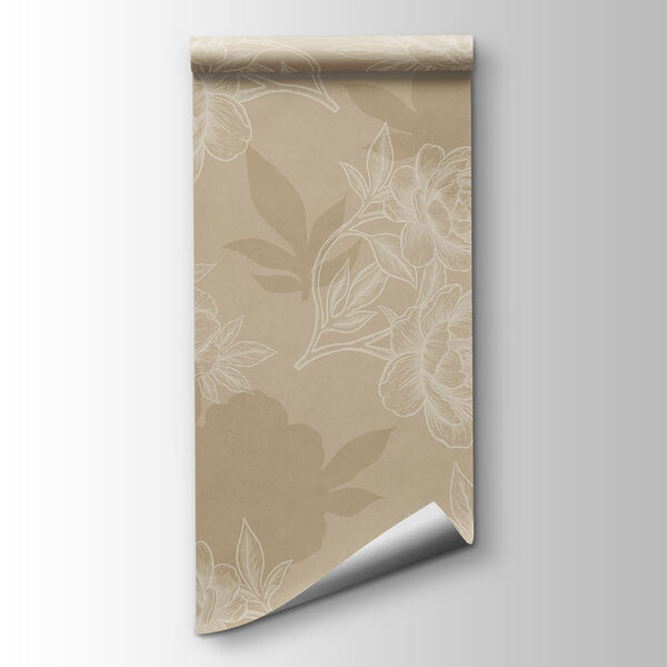 Wallpaper with flowers and leaves