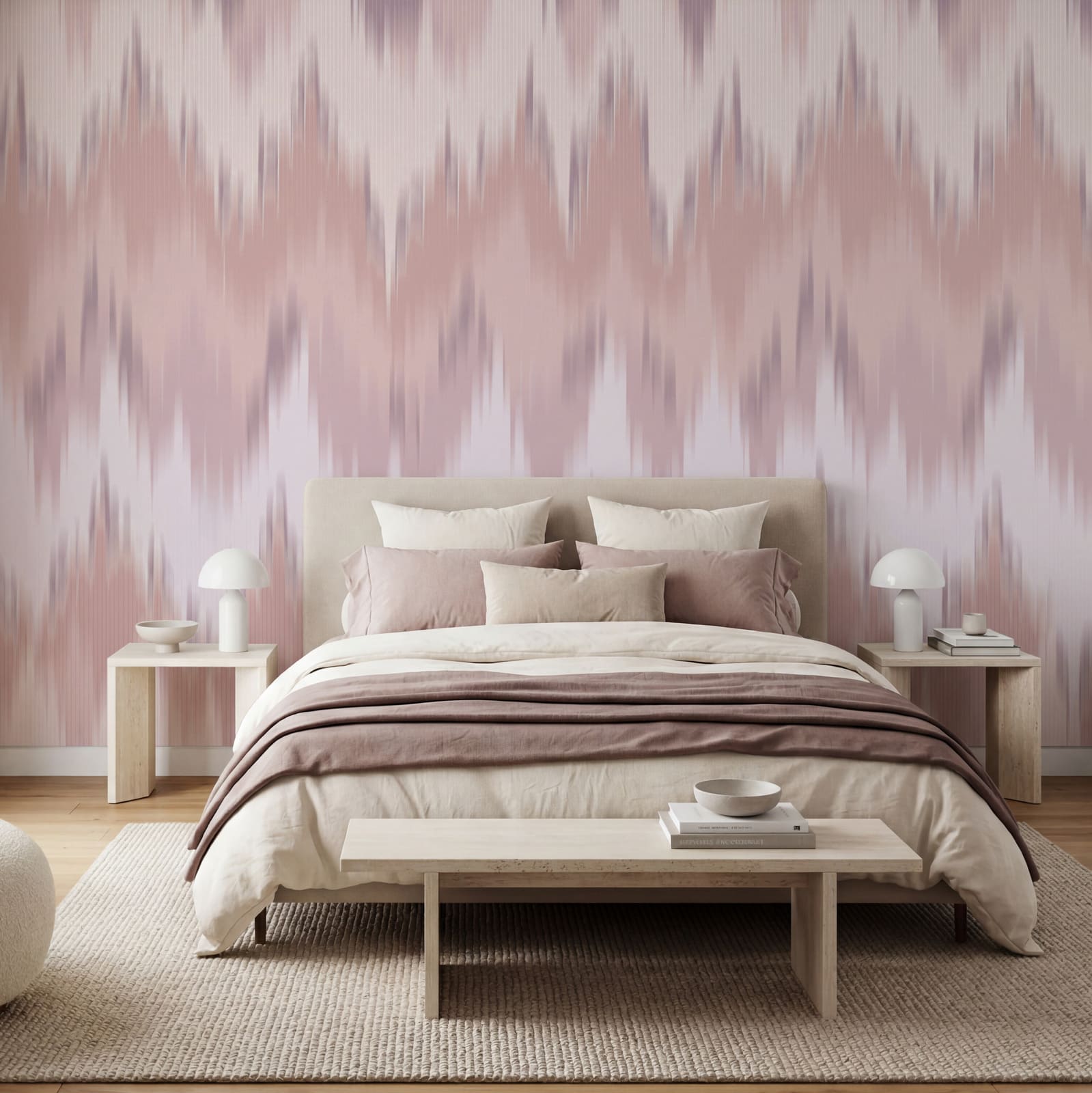 Roze en wit zigzagpatroon