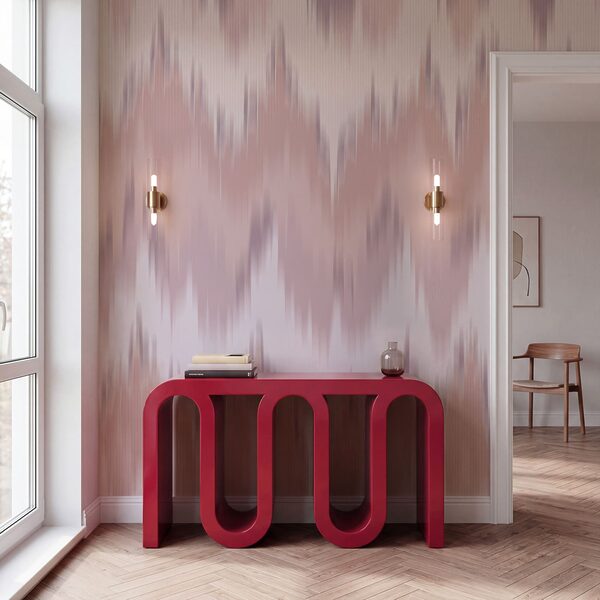 Roze en wit zigzagpatroon