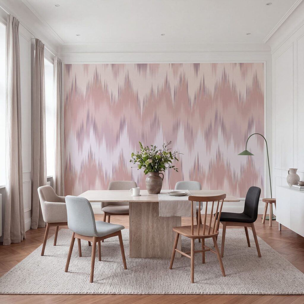 Roze en wit zigzagpatroon