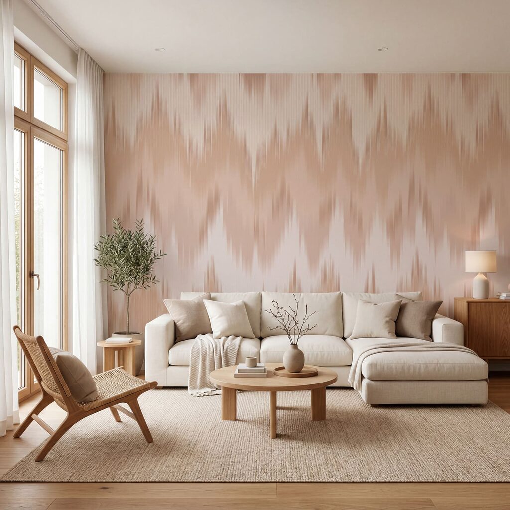 Roze en wit zigzagpatroon