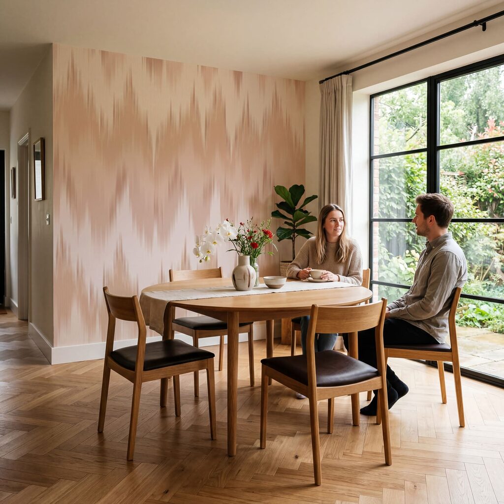 Roze en wit zigzagpatroon
