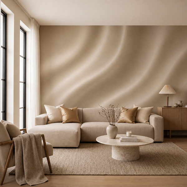 Fotobehang Fotobehang Witte stof met golvende plooien (Artikelnummer: t00882)