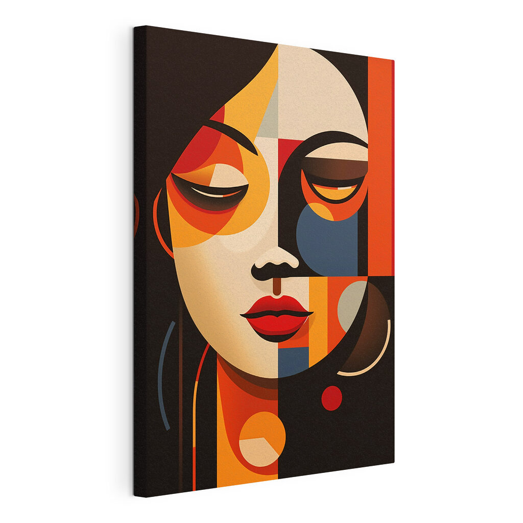 Woman's face with different colors