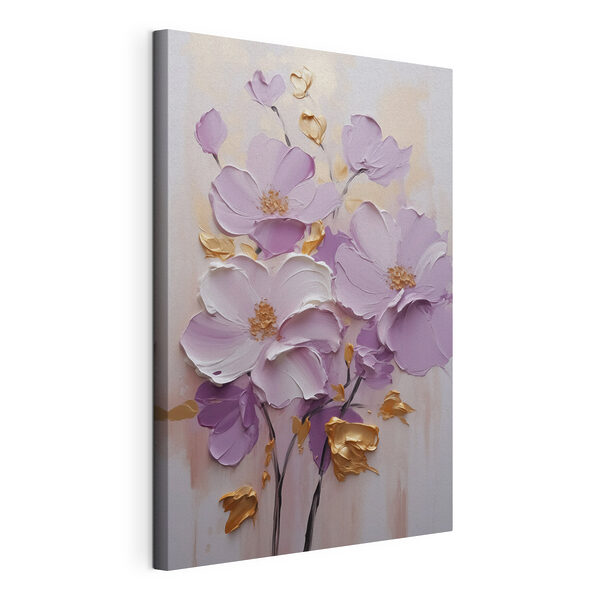 Painting of flowers on a white surface