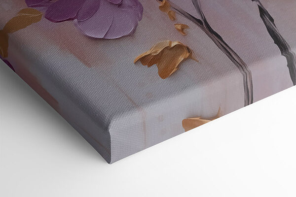 Painting of flowers on a white surface