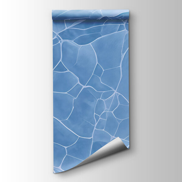 Blue and white cracked surface