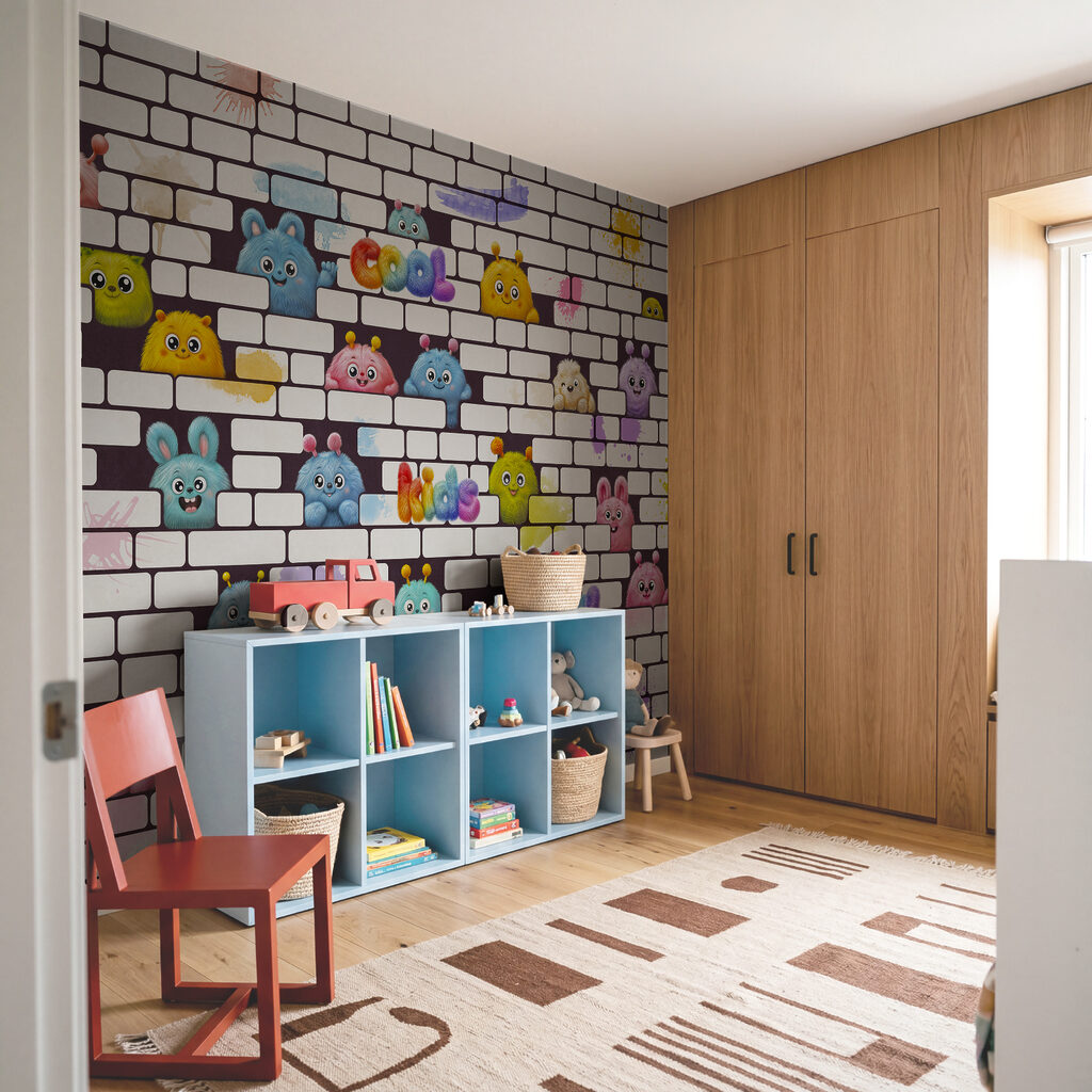 Muur met stripfiguren Muur met stripfiguren