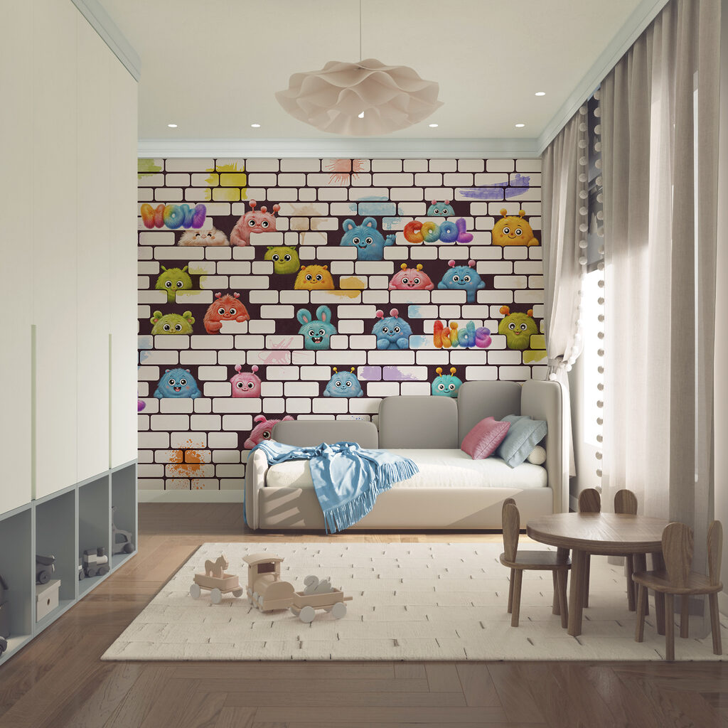 Muur met stripfiguren Muur met stripfiguren
