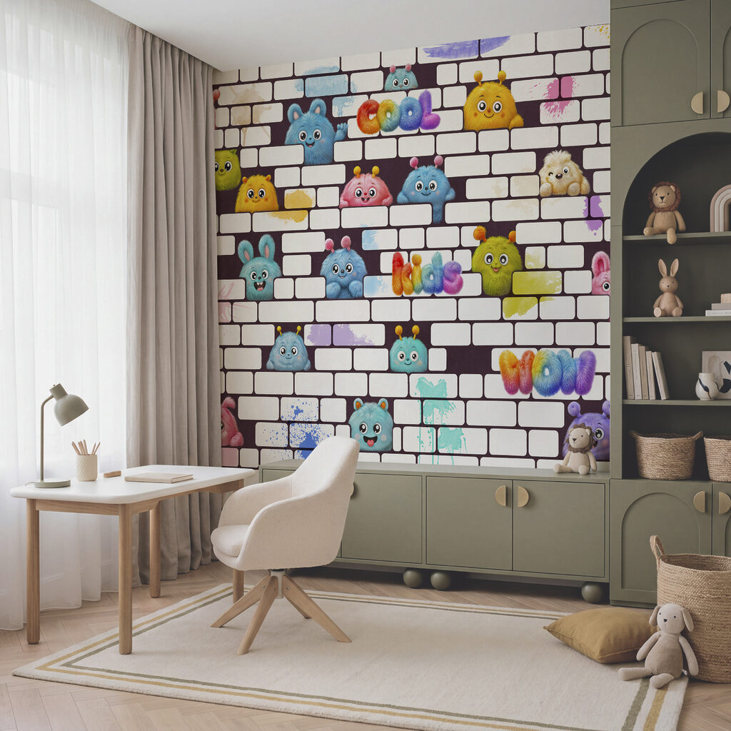 Muur met stripfiguren Muur met stripfiguren