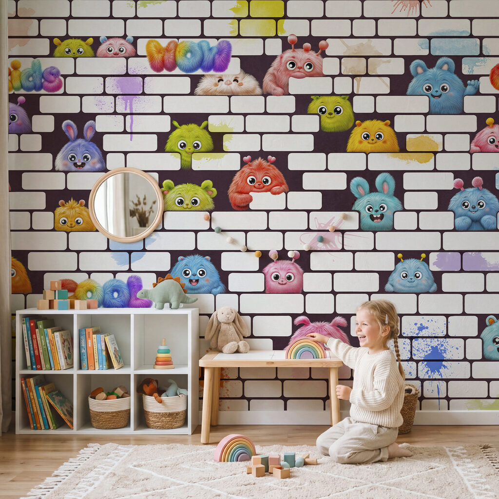 Muur met stripfiguren Muur met stripfiguren