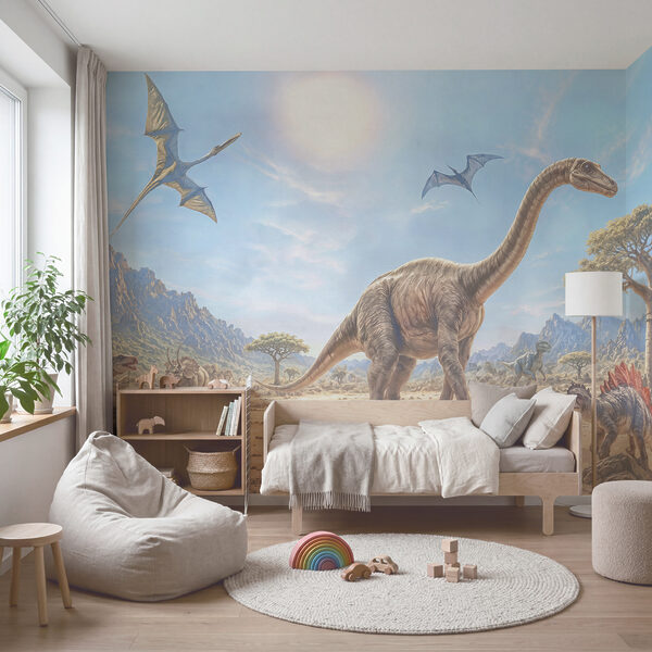 Een groep dinosaurussen in een woestijn Een groep dinosaurussen in een woestijn