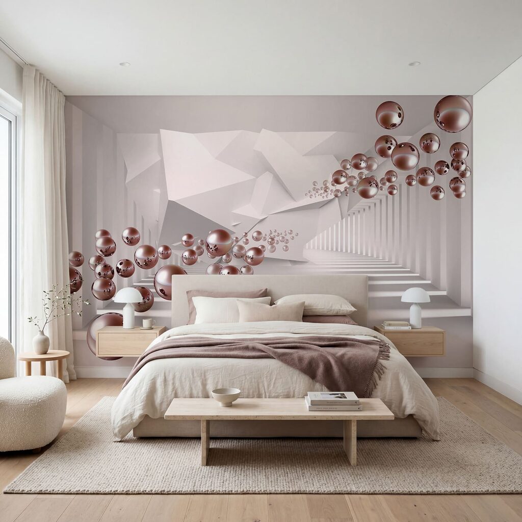 Witte kamer met roze ballen Witte kamer met roze ballen