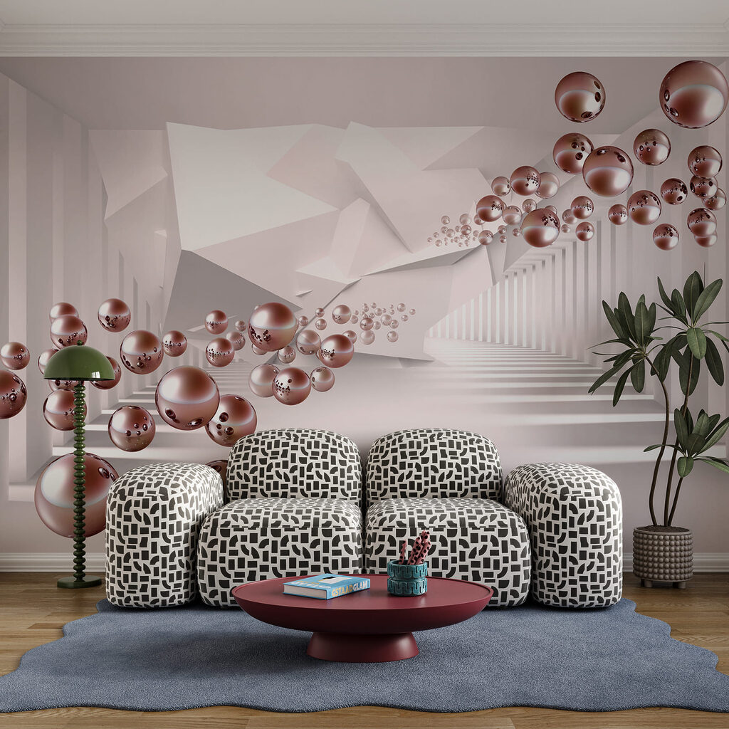 Witte kamer met roze ballen Witte kamer met roze ballen