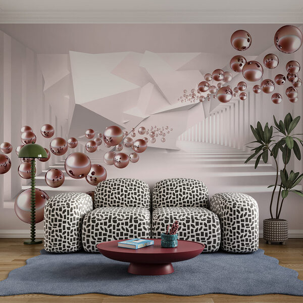 Witte kamer met roze ballen Witte kamer met roze ballen