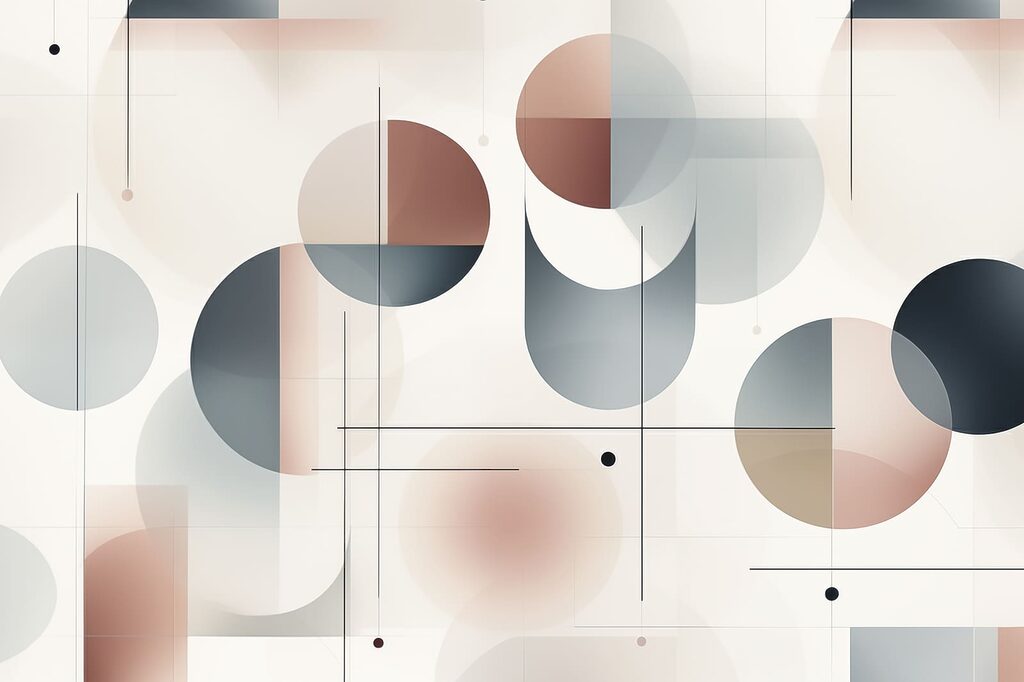 Geometric shapes in soft color palette