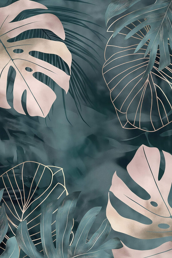 - Elegant leaves in soft colors
