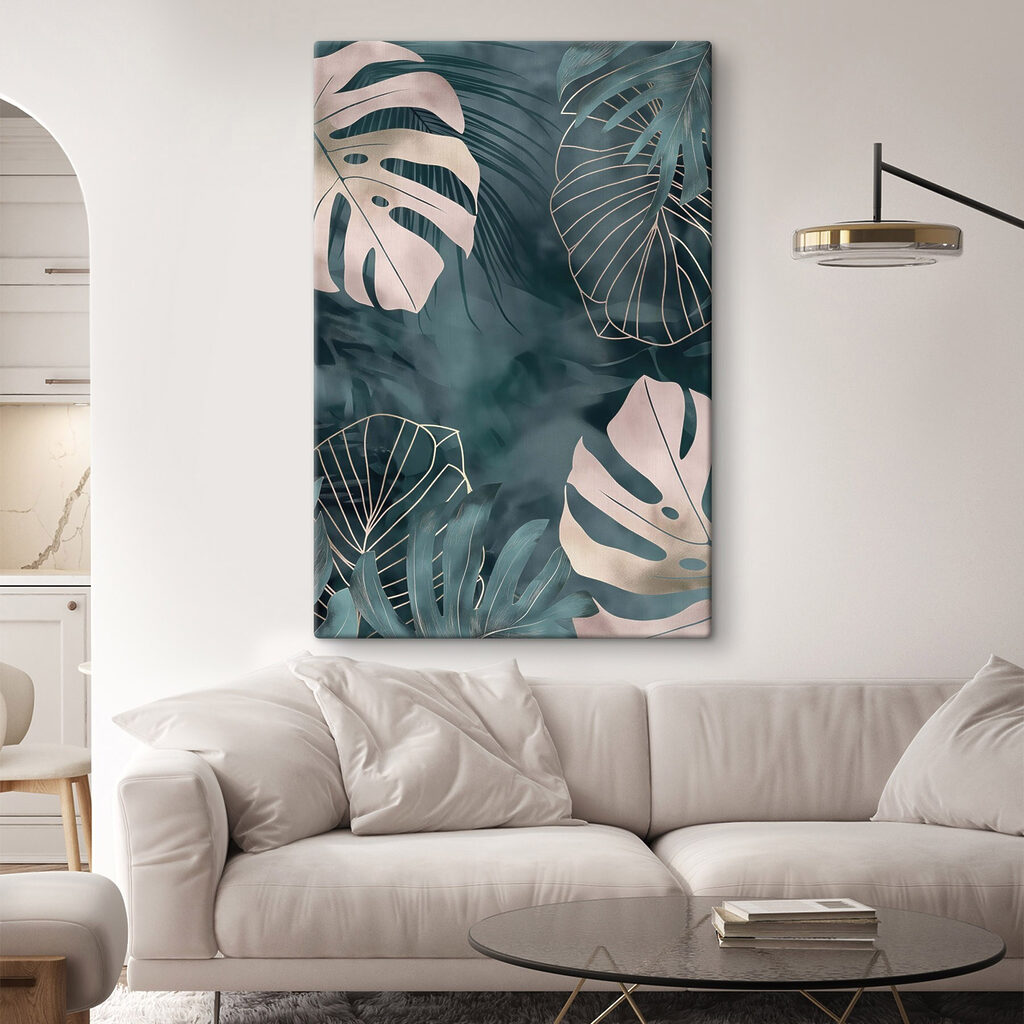 - Elegant leaves in soft colors