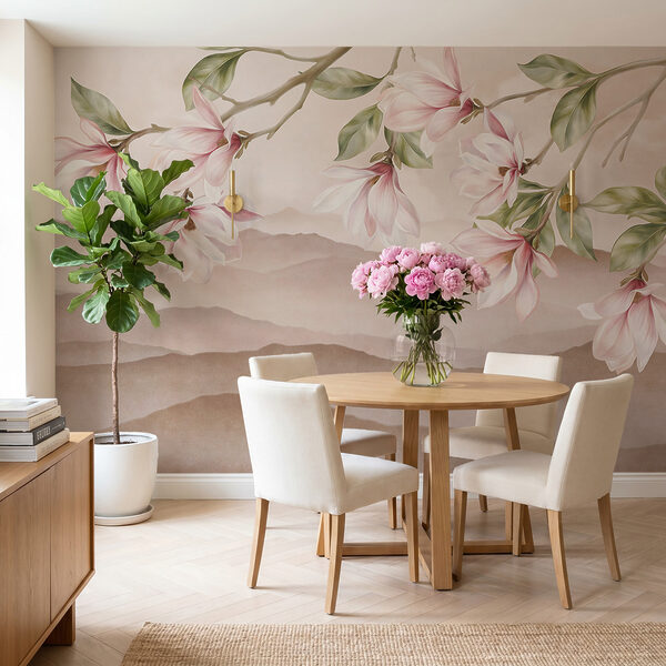 Schilderij van bloemen aan een tak