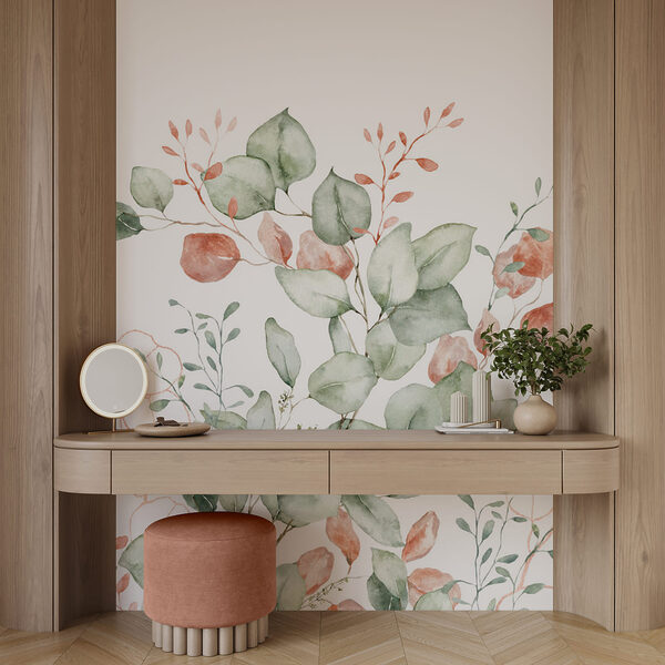 Aquarelschilderij van bladeren en takken Aquarelschilderij van bladeren en takken