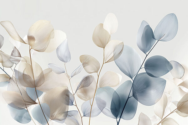 Delicate leaves in soft colors