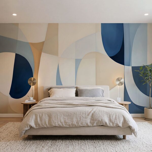 Blauw-wit kunstwerk