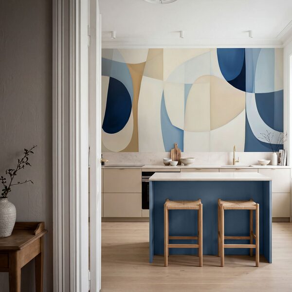 Blauw-wit kunstwerk