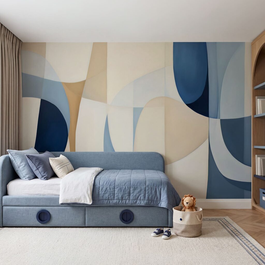 Blauw-wit kunstwerk