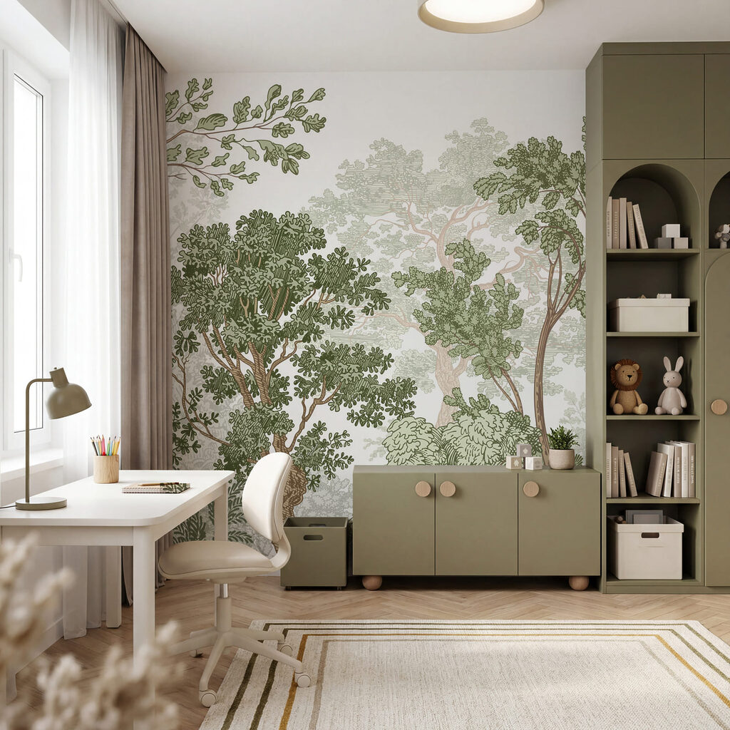 Groep bomen met groene bladeren