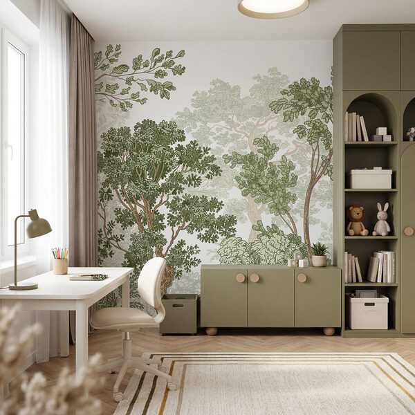 Groep bomen met groene bladeren
