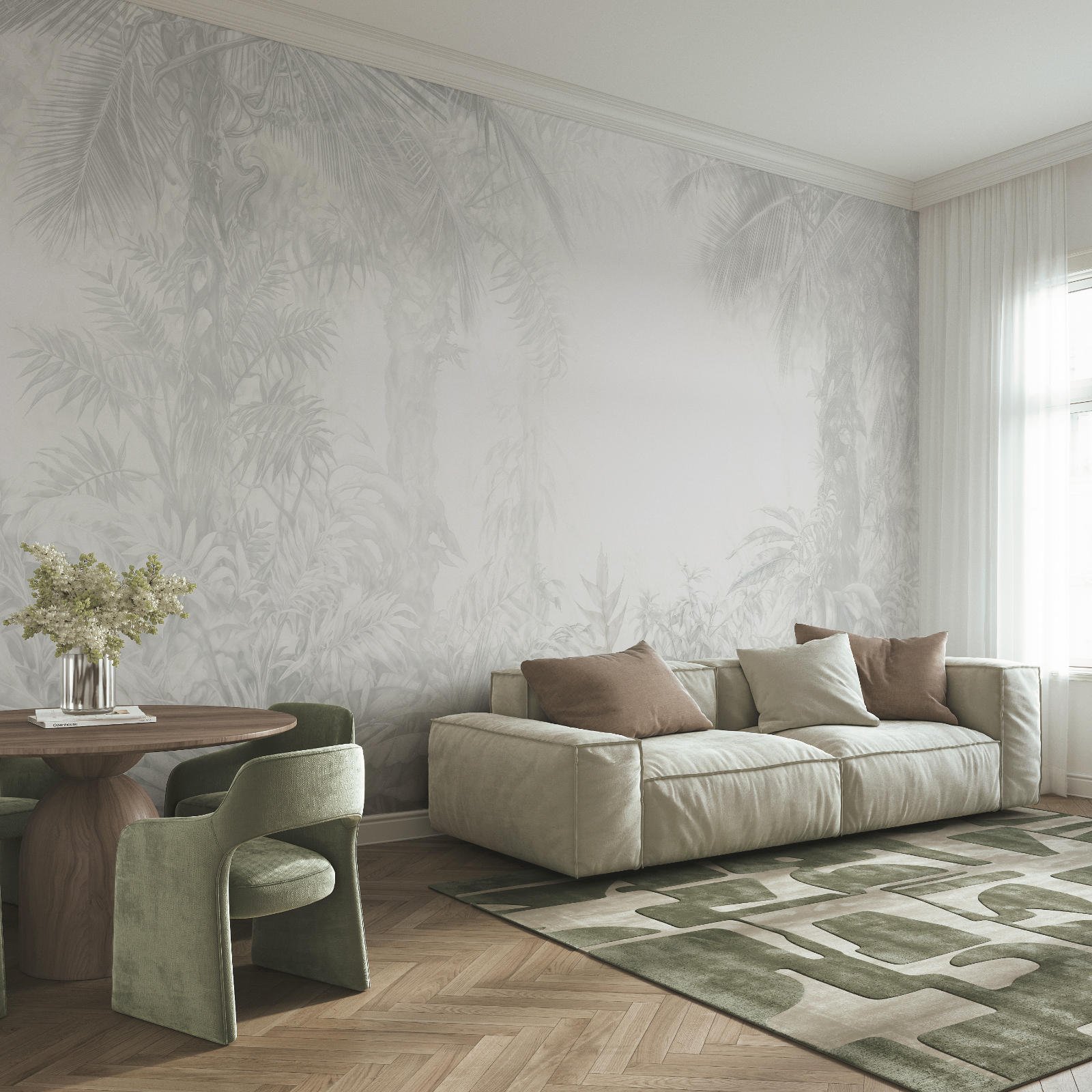 Witte achtergrond met planten