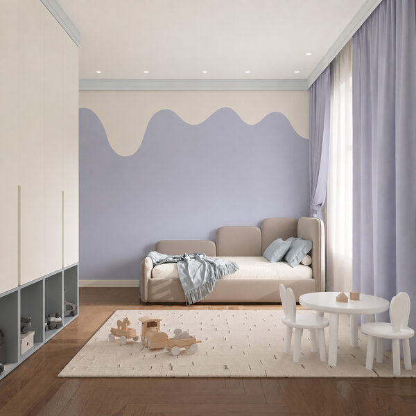 Witte en blauwe golf