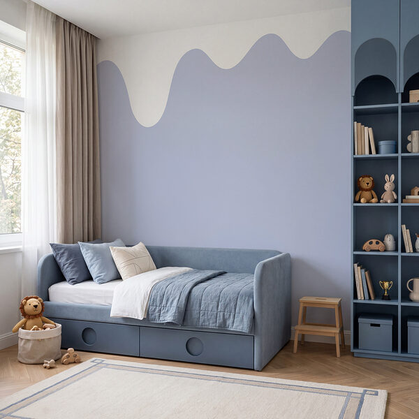 Witte en blauwe golf