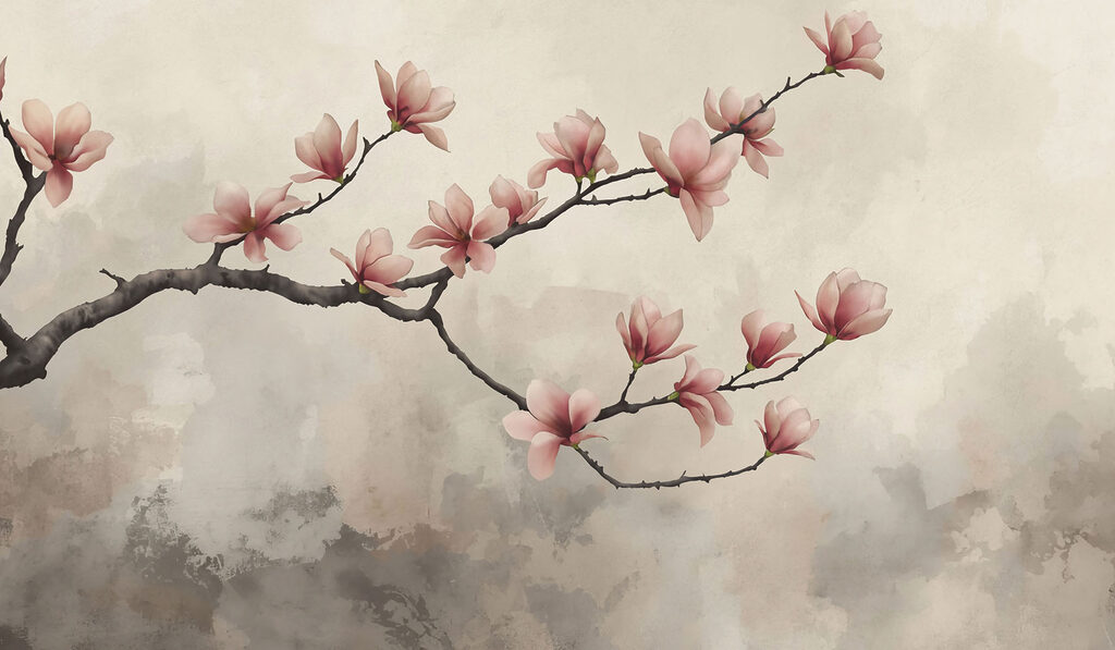 Branch with pink flowers Branch with pink flowers
