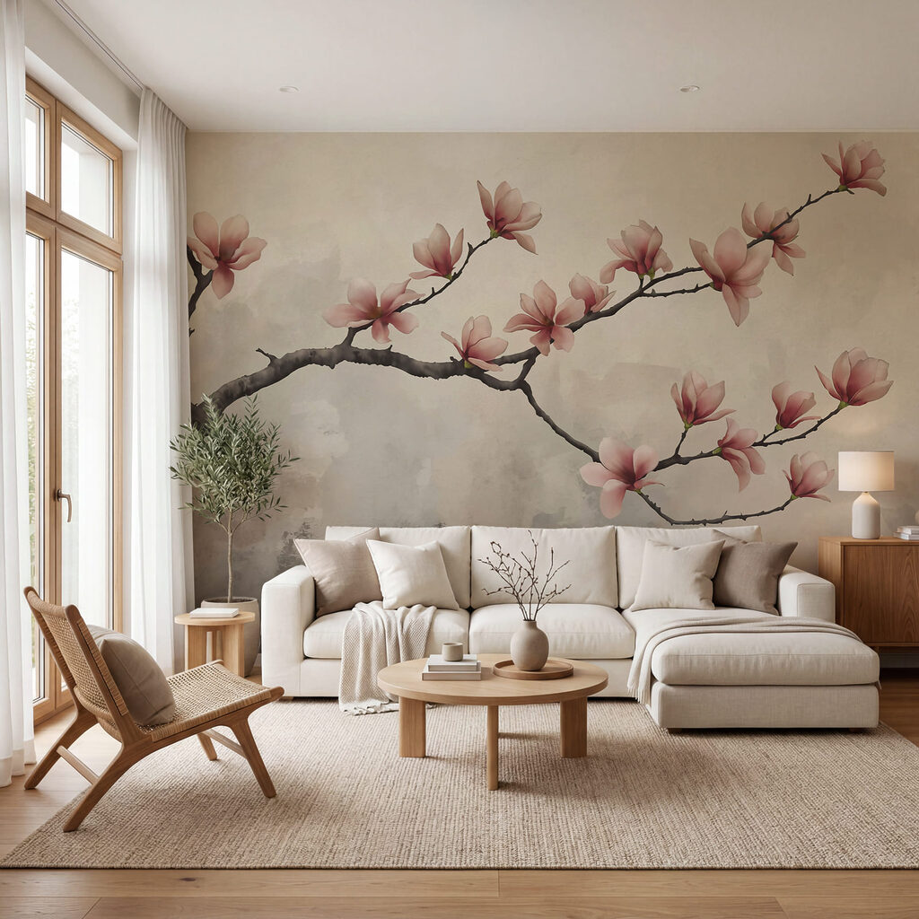 Tak met roze bloemen Tak met roze bloemen