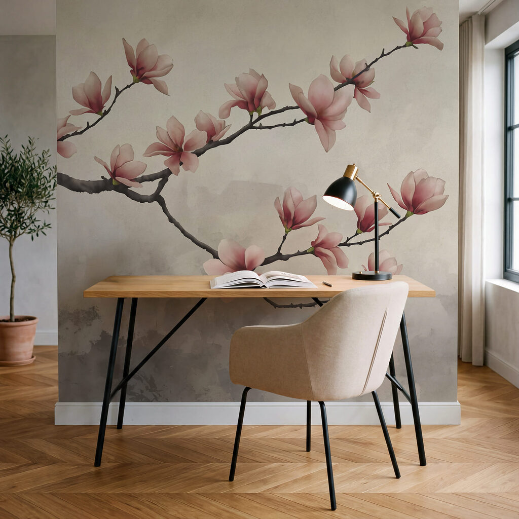 Tak met roze bloemen Tak met roze bloemen