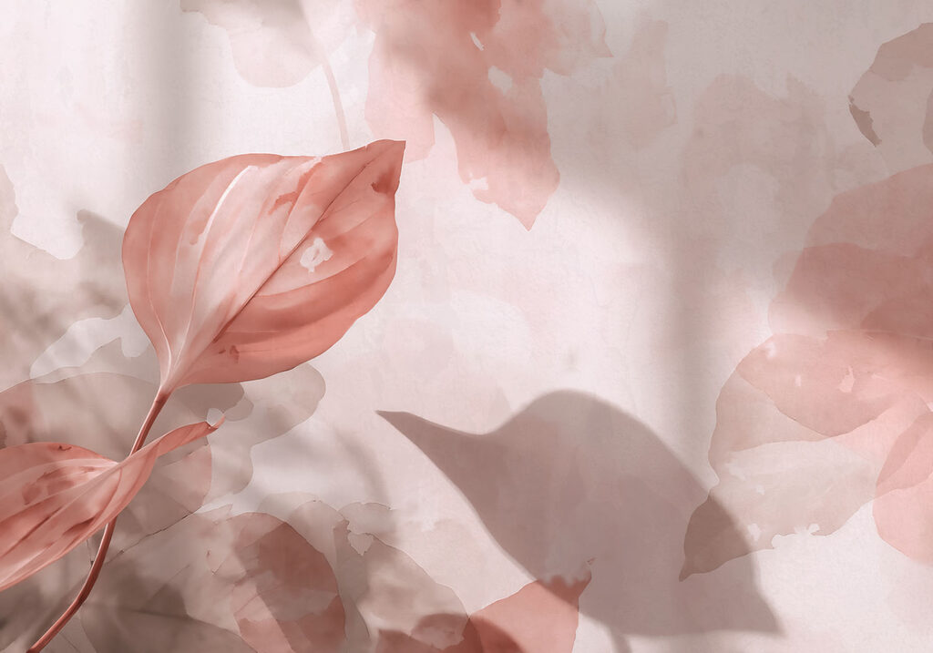 Gentle pink leaves in soft light Gentle pink leaves in soft light