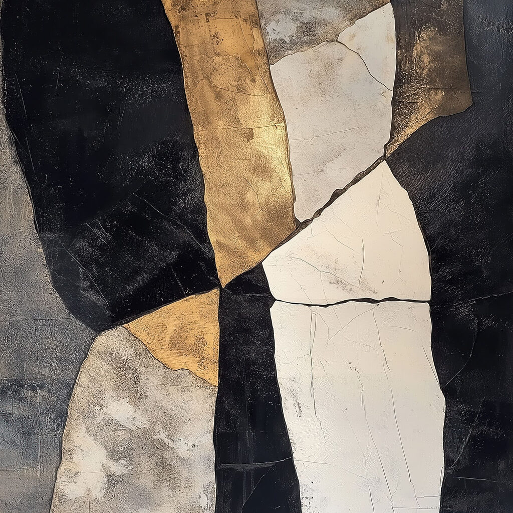 Abstract composition in contrasting colors