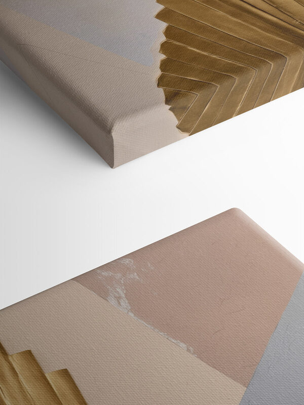 Elegant fan-shaped design with soft colors