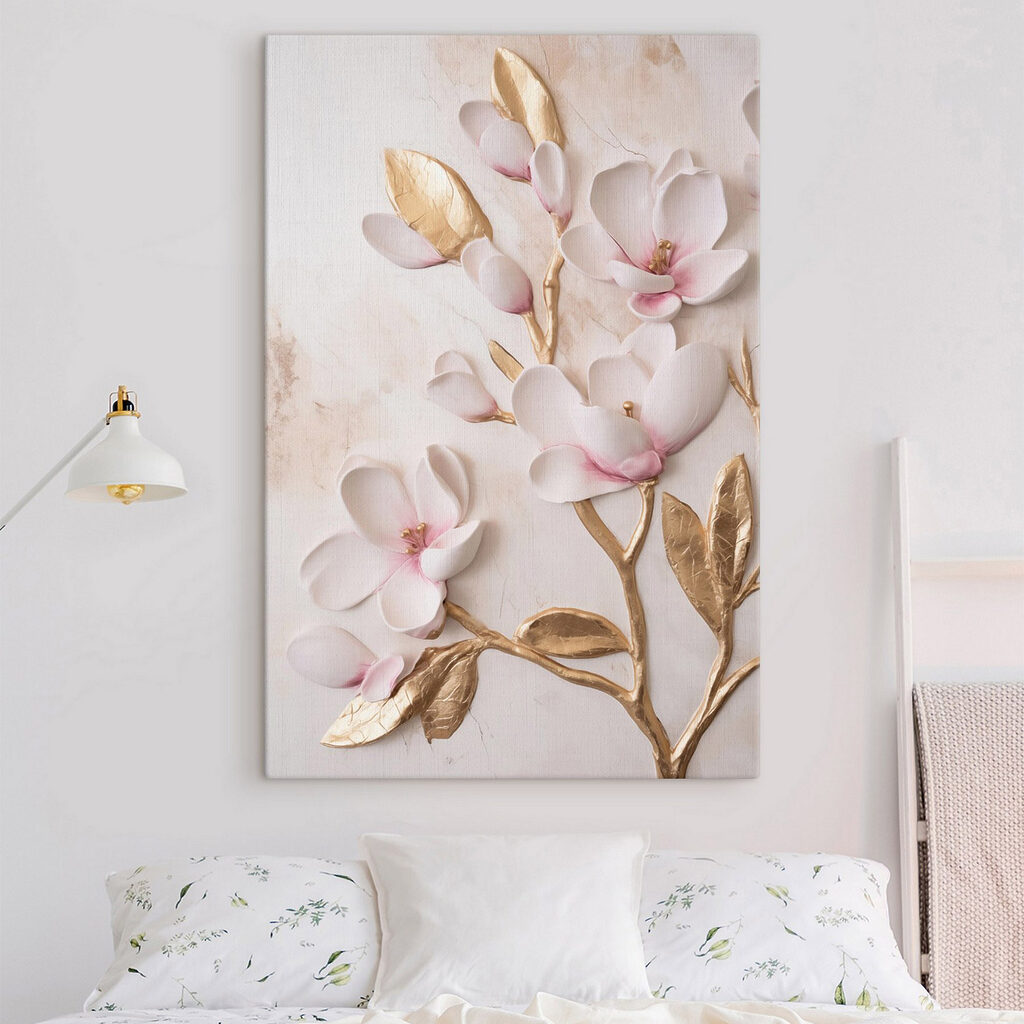 White and pink flowers on a marble surface White and pink flowers on a marble surface